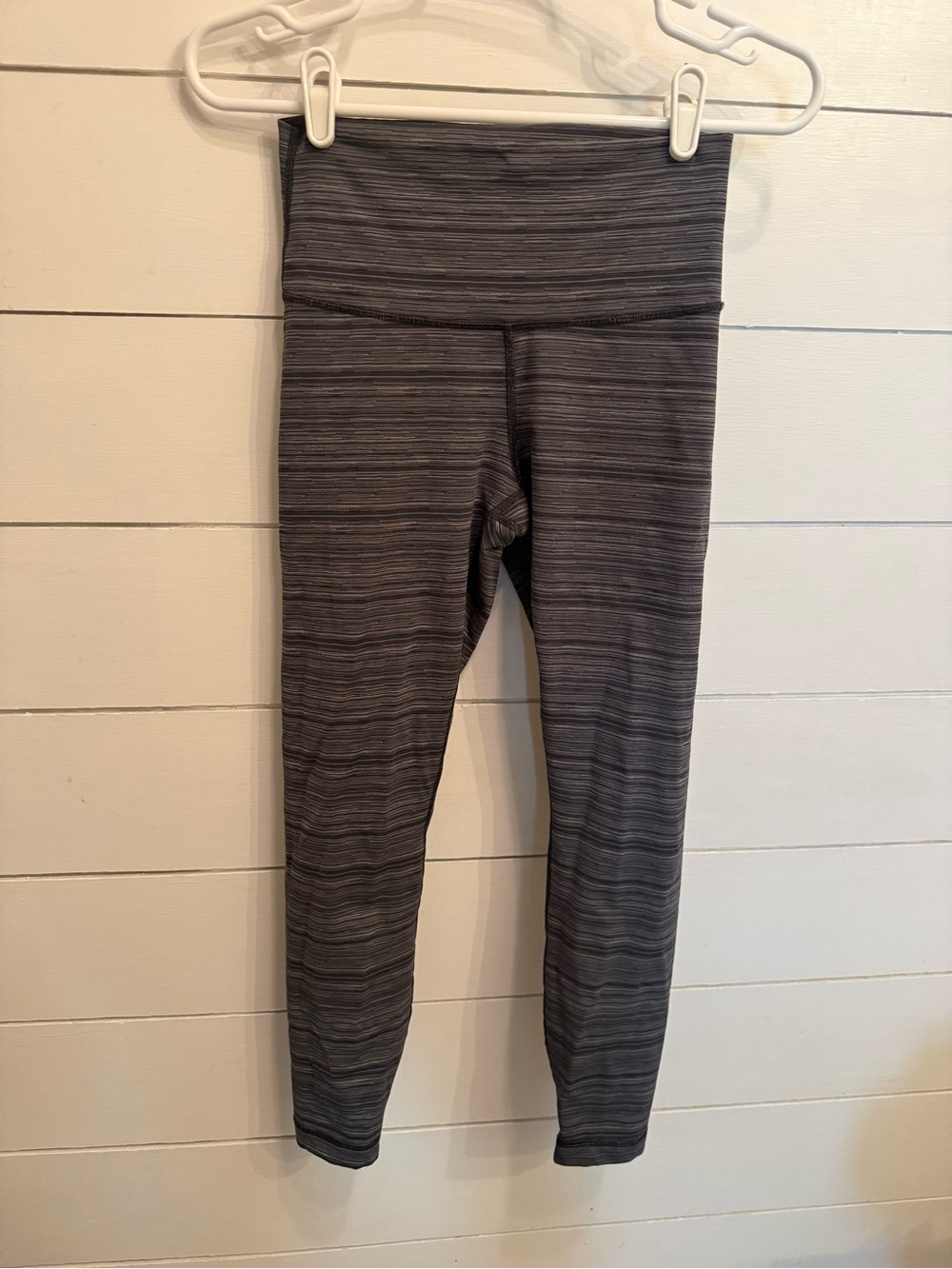 Lululemon Wunder Under Gray Striped High-Waist Leggings